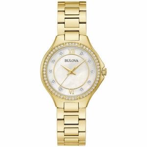 Bulova ladies watch gold with diamonds 98L295